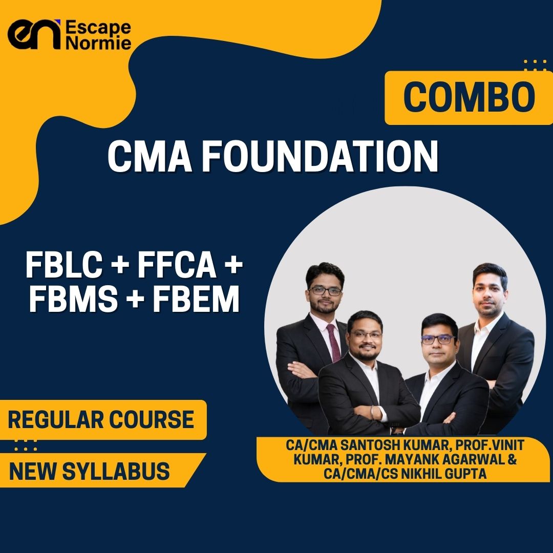 CMA Foundation Combo All 4 Papers- (CA CMA S.K, Prof V.K, Prof M.A, CA CMA CS N.G)