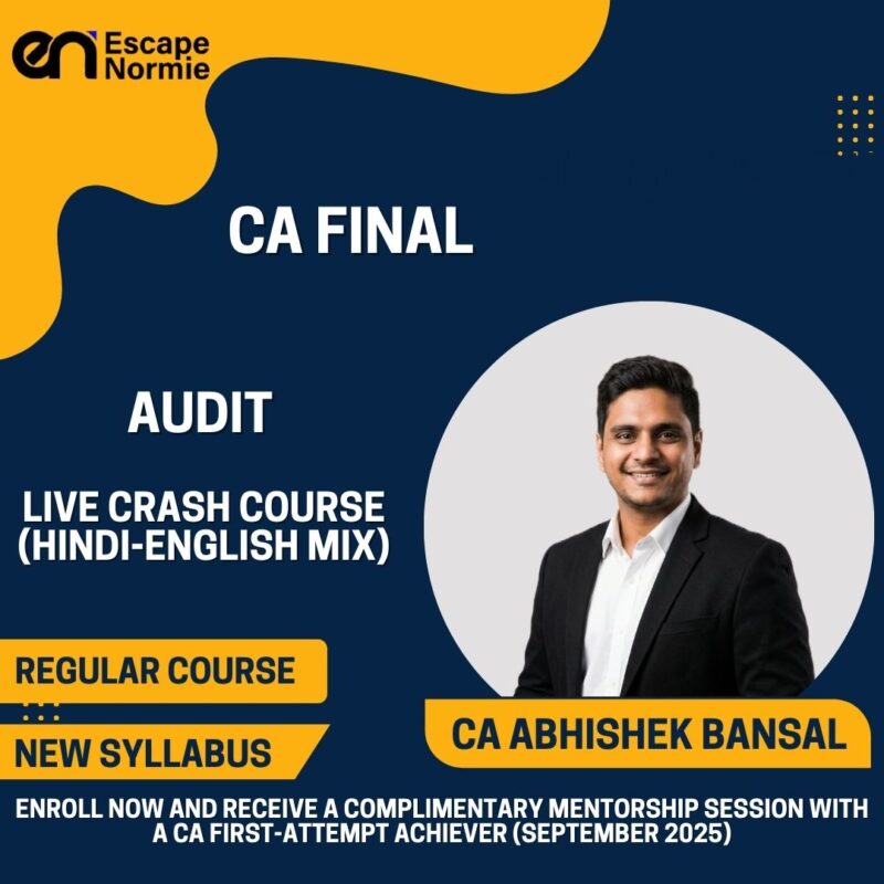 CA Abhishek Bansal (Audit-Regular-Live Crash Course-Hindi-English Mix)