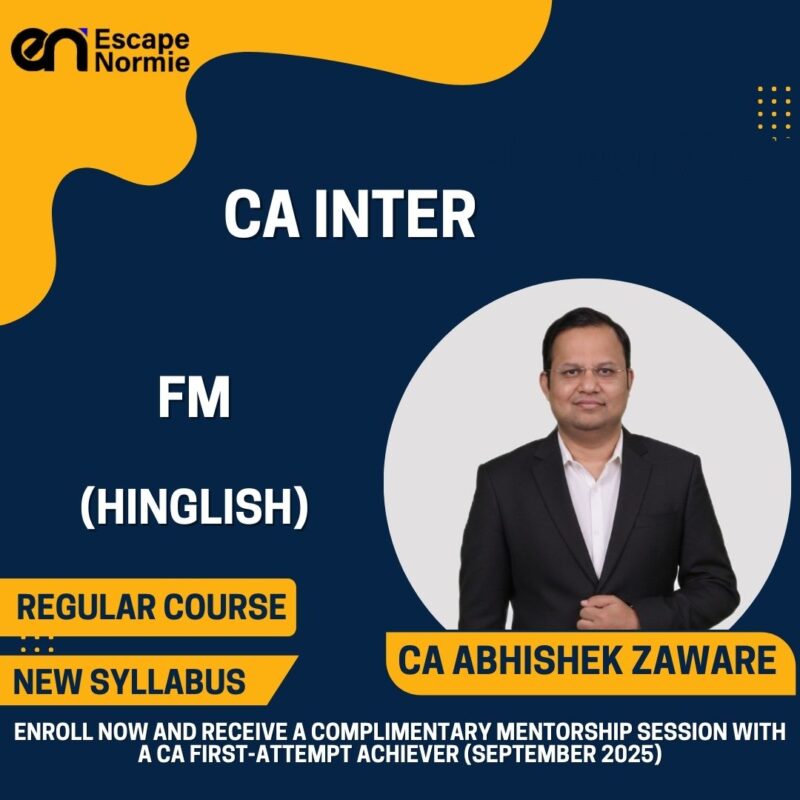CA Abhishek Zaware (FM-Regular-Live + Recorded Batch-Hinglish)